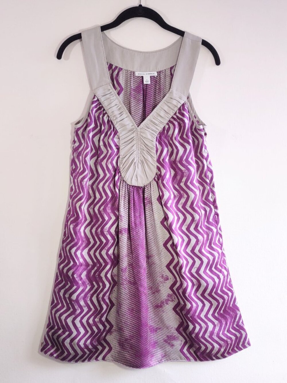 Banana Republic Silk Mini Dress Sleeveless Geo Retro Deco Mod Chic Sz Small